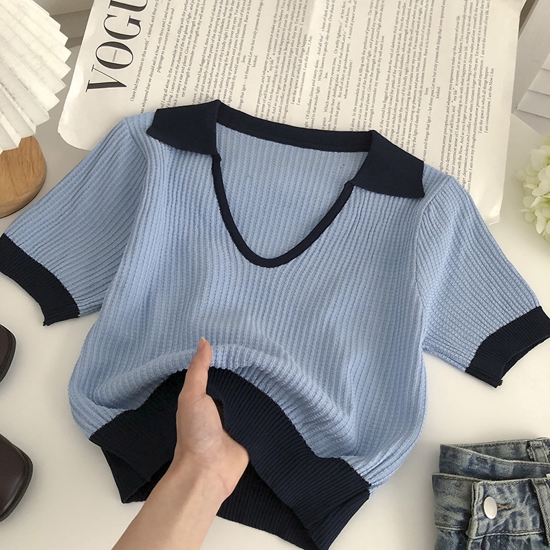 Áo Sweater Dệt Kim Chui Đầu Dáng Ôm Thiết Kế Trẻ Trung