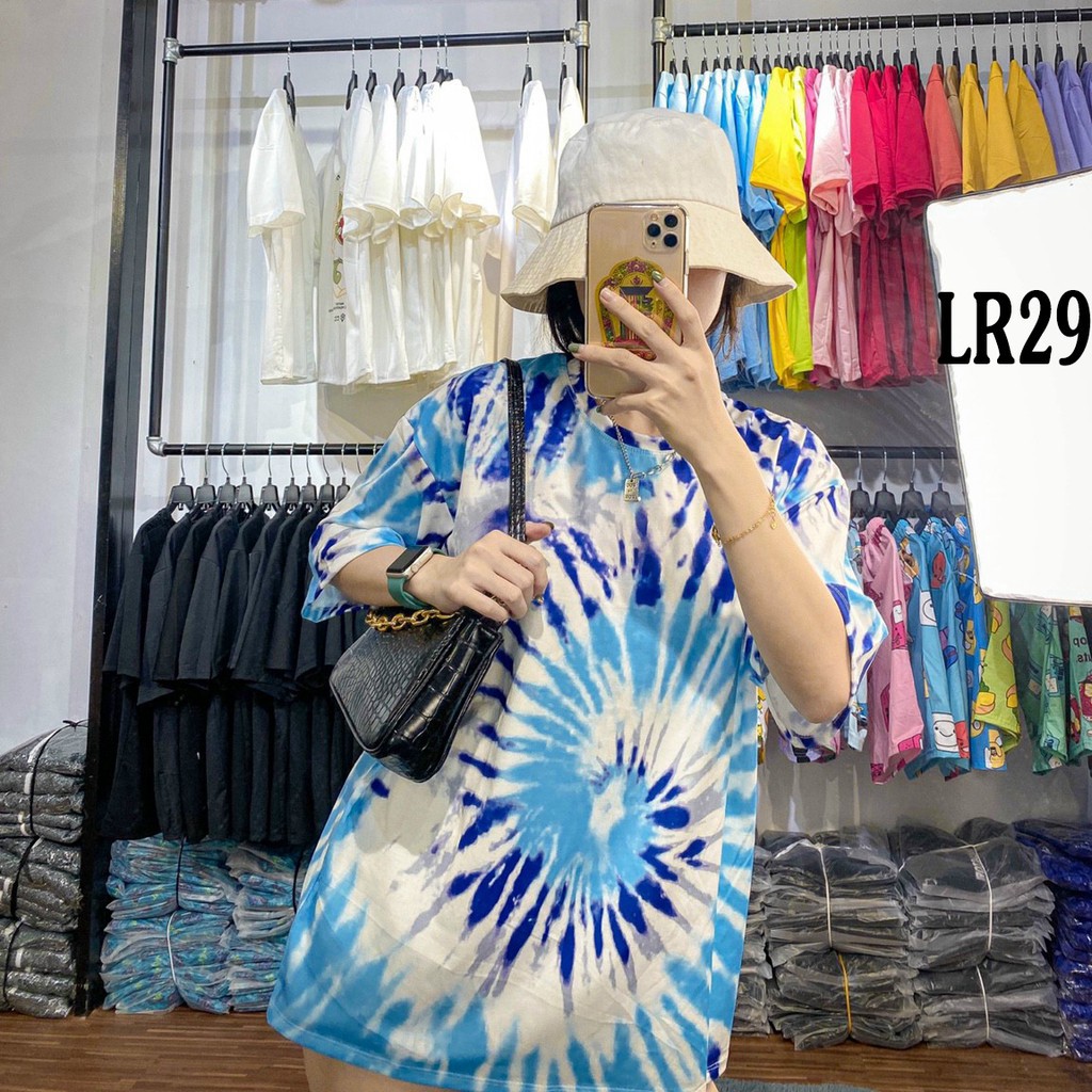 Áo thun loang màu 𝑭𝒓𝒆𝒆𝒔𝒉𝒊𝒑 Áo phông unisex LR29 vải cotton xượt poli co giãn thấm hút tốt, không xù lông