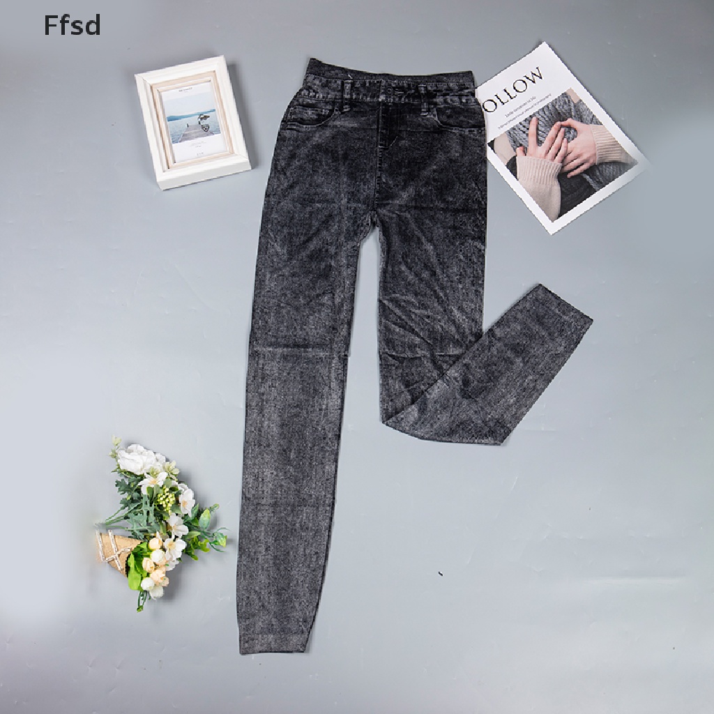 1 Quần Legging Giả Jean Đen Họa Tiết Bông Tuyết Thời Trang