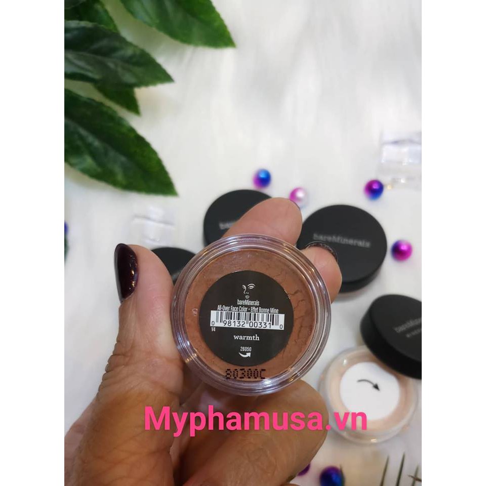 Phấn Phủ_ Bronzer 100% Khoáng Chất Thiên Nhiên- BareMinerals All Over Face Color Warm_ Mini size