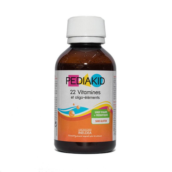 SIRO BỔ SUNG 22 VITAMIN VÀ KHOÁNG CHẤT TỔNG HỢP - PEDIAKID 22 VITAMINES OLIGO ELEMENTS 125ML INELDEA PHÁP