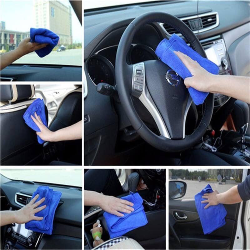 Khăn lau xe Microfiber mềm mịn thấm hút nước tốt Chuyên Dụng lau rửa xe hơi, Ô Tô, xe máy