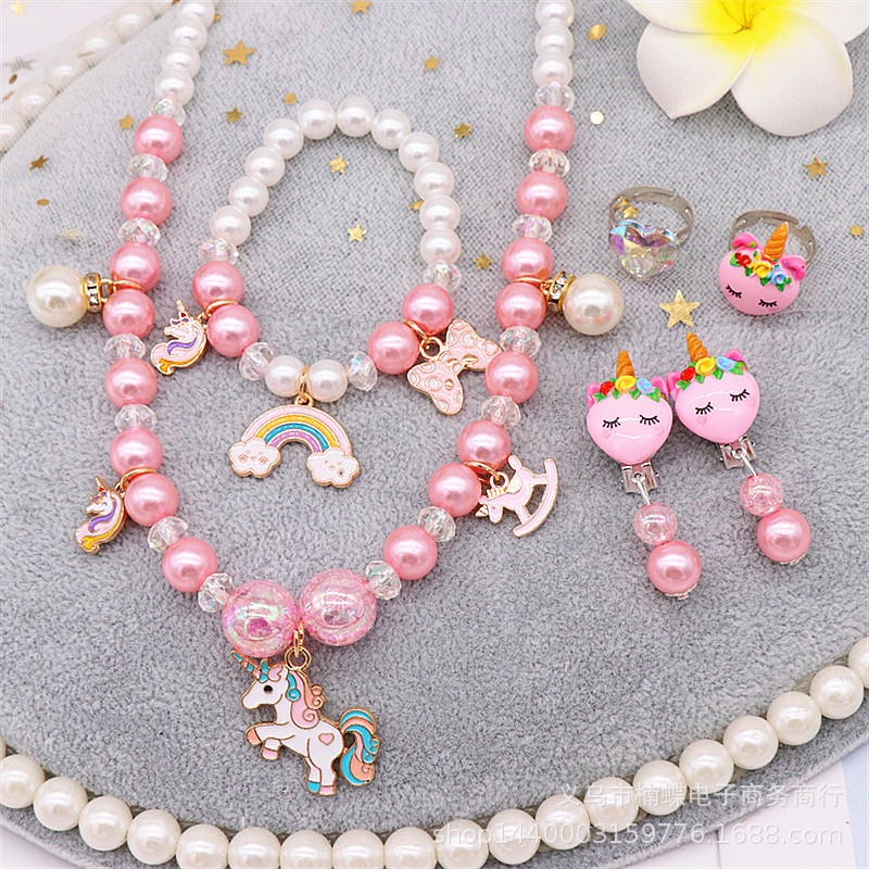 Frozen Bộ 6 Vòng Tay Ngọc Trai Cho Bé | Phụ Kiện Thời Trang Nữ