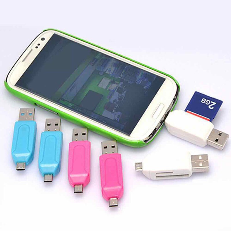 Đầu Đọc Thẻ Nhớ SD TF Có Cổng USB 2.0 OTG Cho Điện Thoại Có Cổng Micro