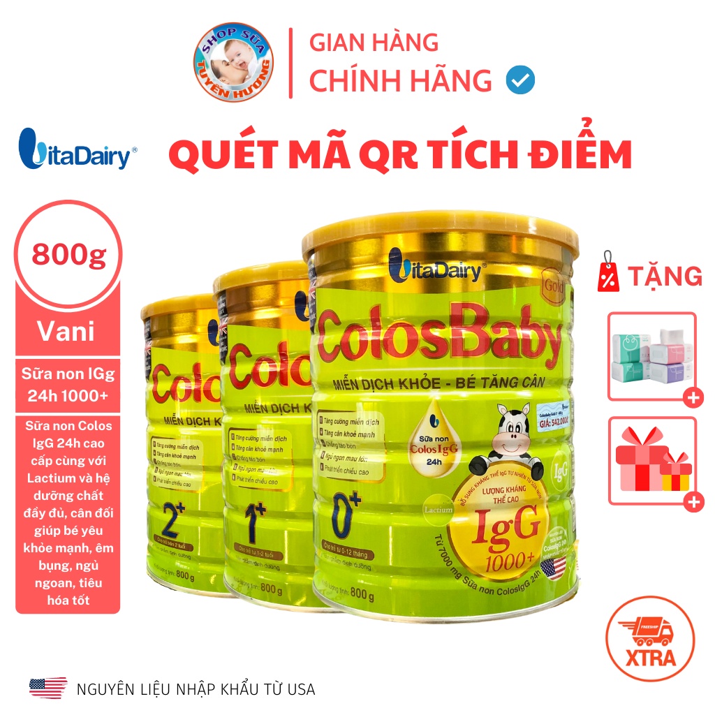 [CODE TÍCH ĐIỂM] Sữa Colosbaby Gold số 0,1,2 Hộp 800G - Chính hãng