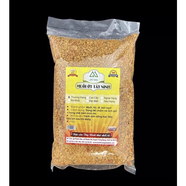 Muối Ớt Tây Ninh Hạt To THƯỢNG HẠNG Như Bình (500gr)