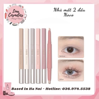 Bút sáp 2 đầu nhũ mắt novo star eyes clever lying silkworm pen