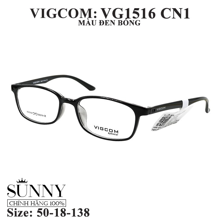 VG1516 - gọng kính thời trang Vigcom chính hãng, thiết kế dễ đeo bảo vệ mắt