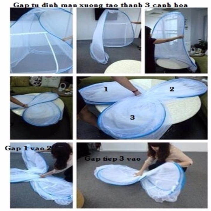 Mùng Chụp Thông Minh Tự Bung Gấp Gọn Chống Muỗi