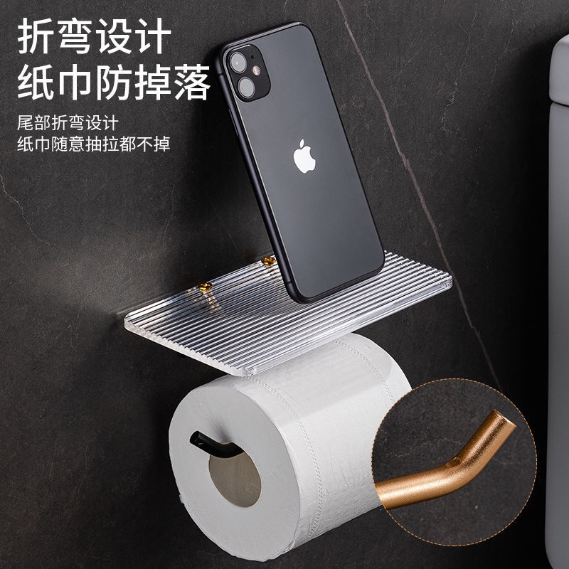 Giá Đỡ Cuộn Giấy Vệ Sinh Gắn Tường Bằng Acrylic Tiện Dụng Cho Phòng Tắm