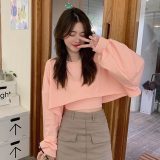 Set áo croptop kèm áo 2 dây
