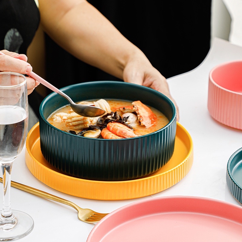 Bát tô canh, Tô Mỳ sứ, Bát ăn cơm sứ Vân sọc La Mã, Bát tô sứ màu