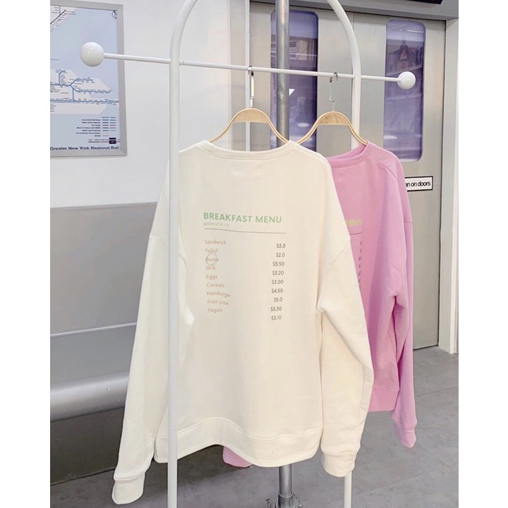 Áo Nỉ Sweater Nam Nữ  Form Rộng Breakpast Vải Dày Mịn Thoáng Mát Thiết Kế Thời Trang Kiểu Dáng Năng Động