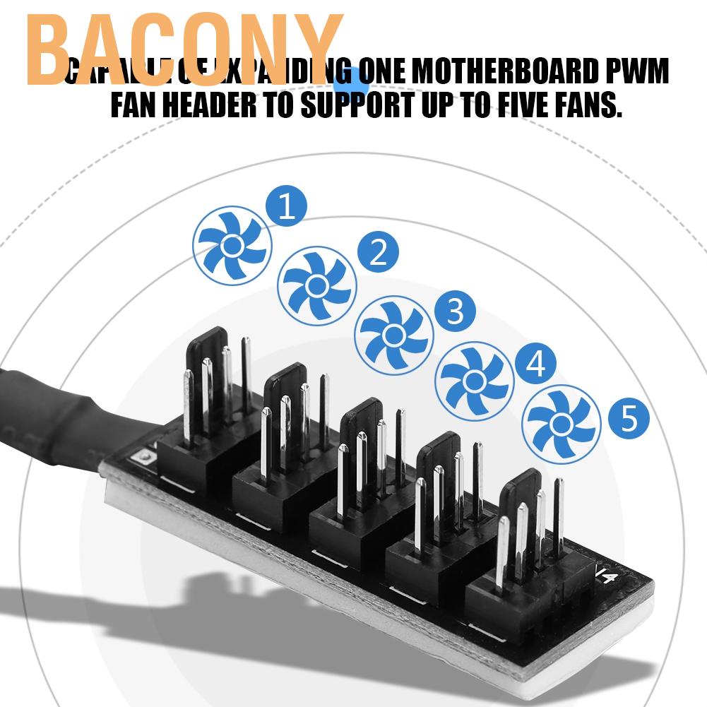 5-Port PC 4-Pin PWM CPU Cooling Fan Splitter Hub fan hub