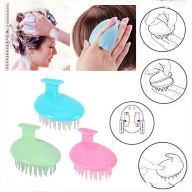 Lược gội đầu massage thư giản khi tắm 2 trong 1 đa năng chất liệu silicon dụng cụ bàn chải tiện ích siêu mềm mịn