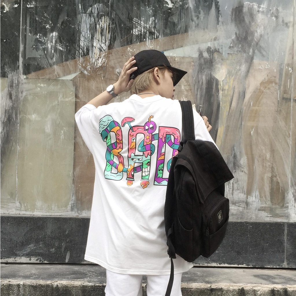 Áo thun tay lỡ TEEKO phông Unisex nam nữ Cotton oversize form rộng Habit Bad Bom