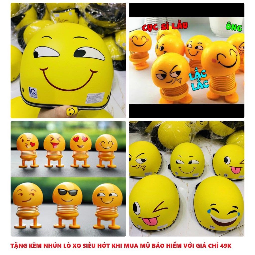 Mũ bảo hiểm icon cảm xúc ngộ nghĩnh tặng kèm emoji cute