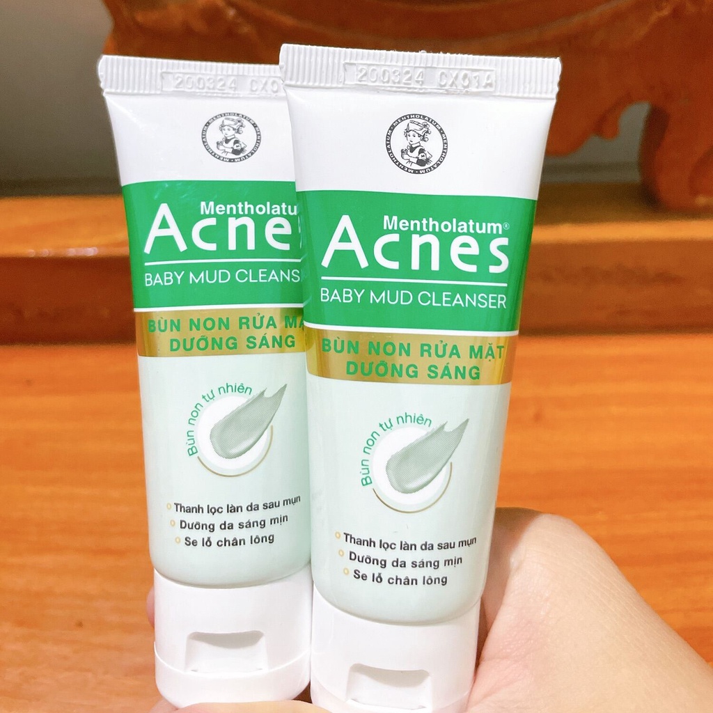 Sữa rửa mặt Acnes Baby Mud thanh lọc làn da sau mụn, dưỡng sáng mịn và se khít lỗ chân lông 25g