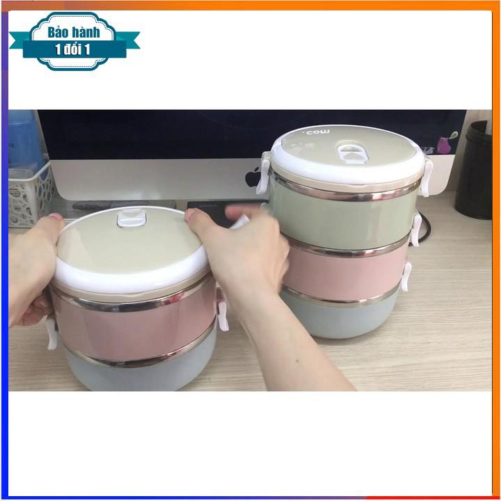 Hộp cơm giữ nhiệt 3 tầng inox