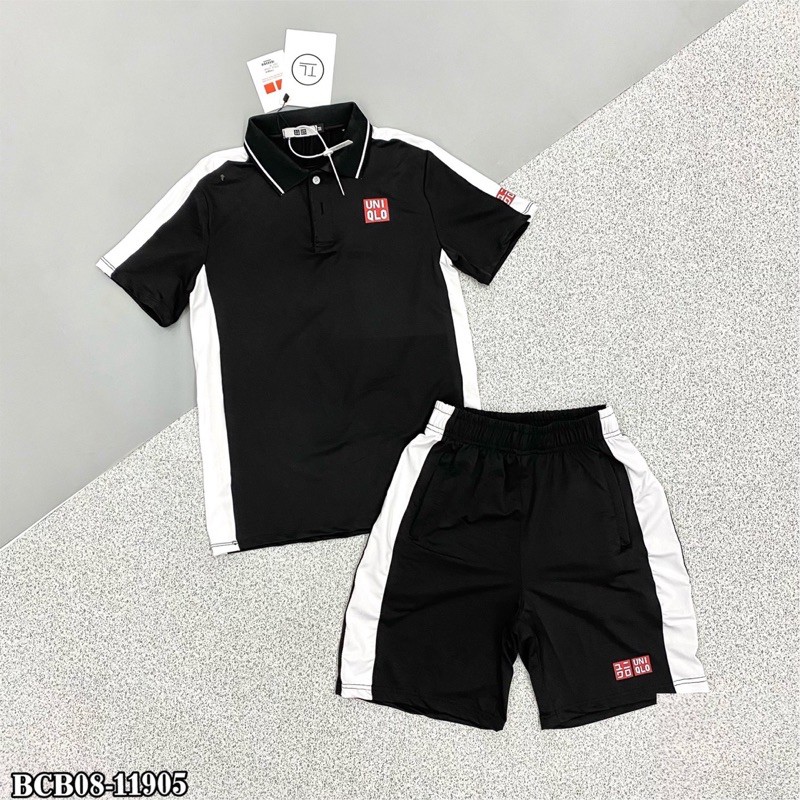Bộ Hè Cộc Nam Uniqlo Phối Vạch Chất Thun Mát Lạnh