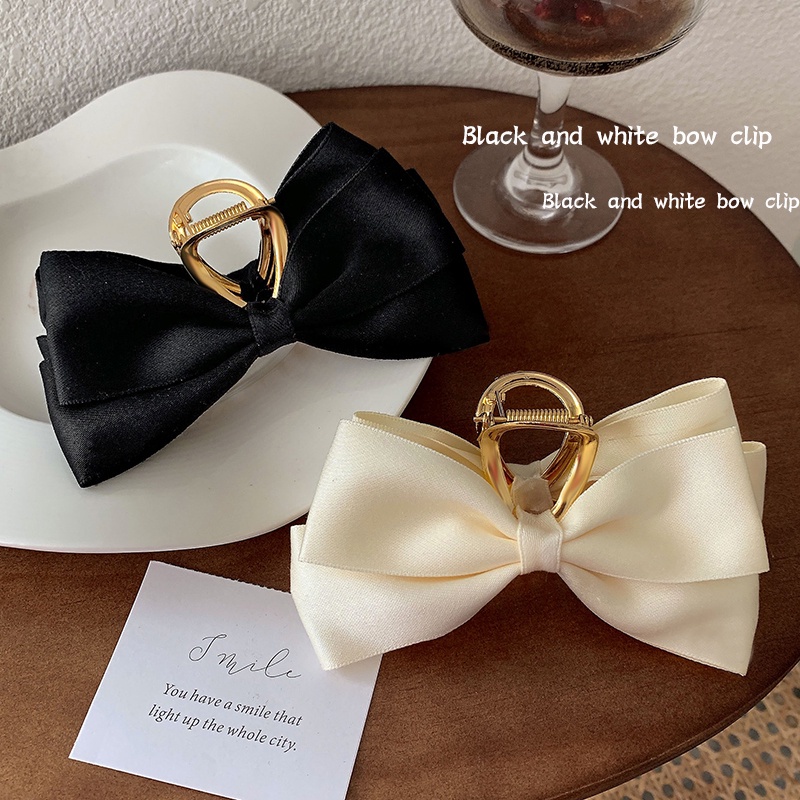 Kẹp tóc càng cua AY màu vàng trang trí nơ lớn thời trang thanh lịch dành cho nữ