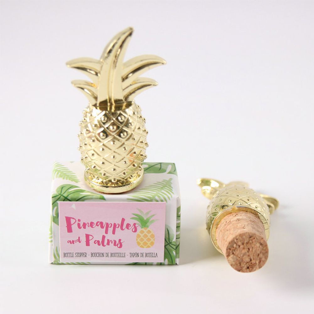 ELLSWORTH Sealer Bottle Stopper Gift|Plated Wine Plug Environmental Party Metallic 1Pc Ananas Drink Pineapple Shaped/Multicolor