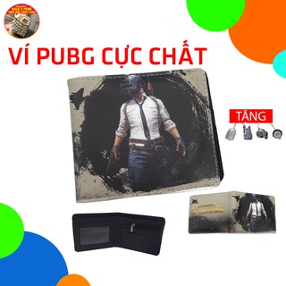 [ Bản Mới Nhất ] VÍ DA NAM PUBG DÁNG NGANG HOẠ TIẾT NHÂN VẬT NAM MÀU XÁM ĐEN