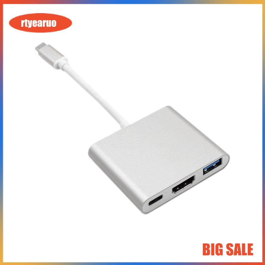 (199K) Bộ Chuyển Đổi Usb 3.1 Type-C Sang 4k Hdmi Usb 3.0 3 Trong 1 Cho Apple Macbook