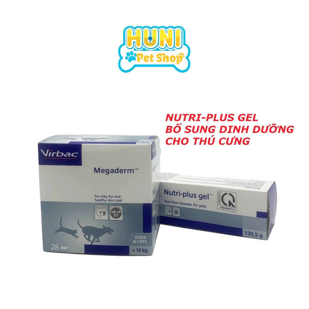 Gel dinh dưỡng cho chó mèo Nutri plus gel Virbac Gel dưỡng lông chó nhanh phục hồi sau bệnh - tuýp 120.5g