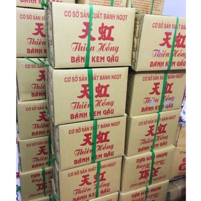 500g Bánh Gấu Thiên Hồng 💖 FREESHIP 💖 Bánh kem gấu - Bánh Gấu Nhân Kem Thiên Hồng Siêu Ngon, Date Mới