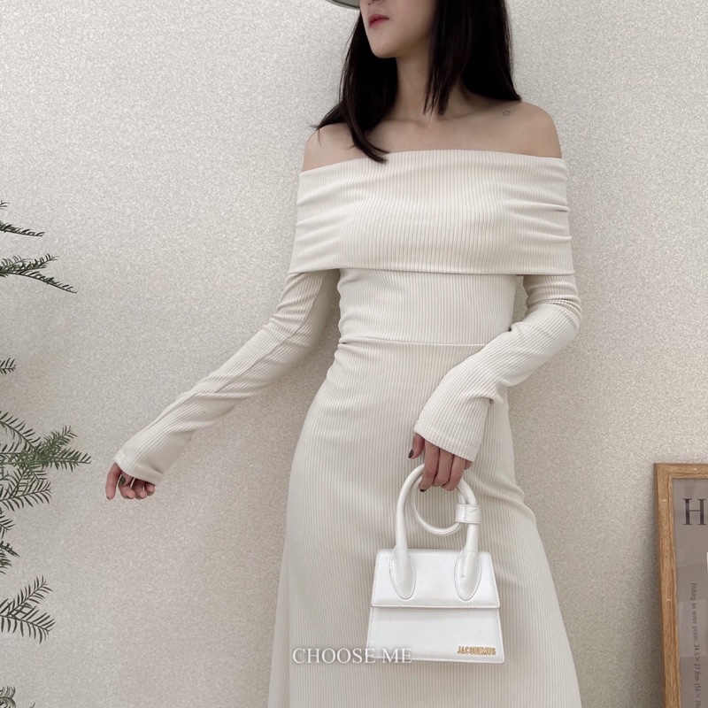 Váy Trễ Vai Len Dày Nhiều Màu, Váy Len Dài Tay Chất Len - Choose Me KLP | BigBuy360 - bigbuy360.vn