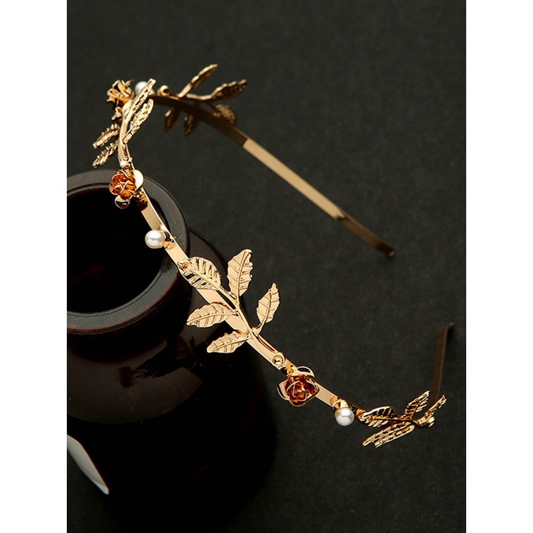 Băng Đô Cài Tóc Bằng Kim Loại Hình Chiếc Lá Phong Cách Hy Lạp