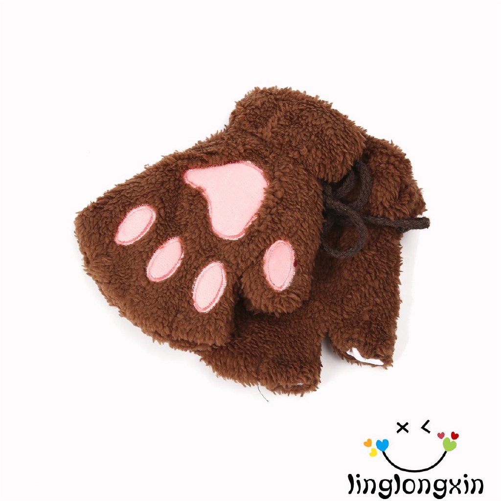 Đôi găng tay hở ngón tạo hình chân mèo dễ thương cho nữ