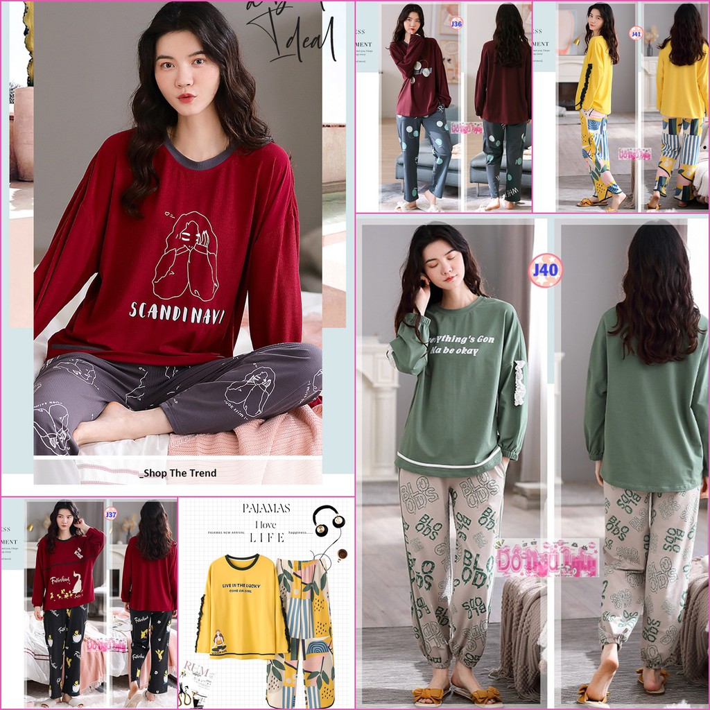 Bộ Pijama Dài Tay Mã J6 (cotton Mềm Mịn)