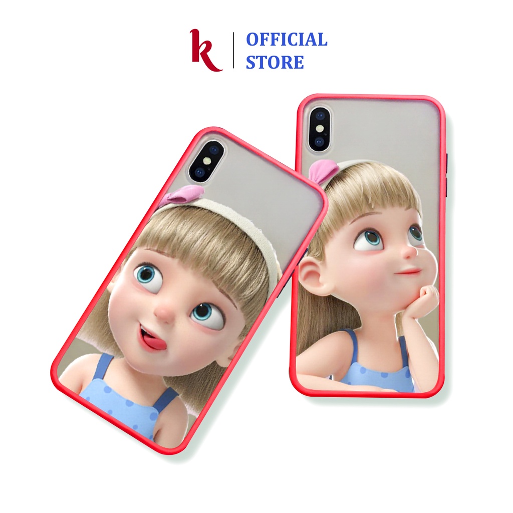 Ốp iphone chống bẩn bé gái 3D điện thoại 6 6s 7 8 plus x xs xr 11 pro max se2