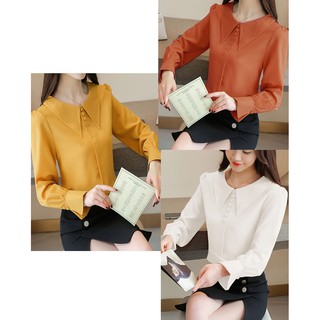 Áo sơ mi công sở ❣️FREESHIP❣️Áo Sơ Mi Cổ Sen 3 Nút - Hàng thiết kế chuẩn [ao nu dep]