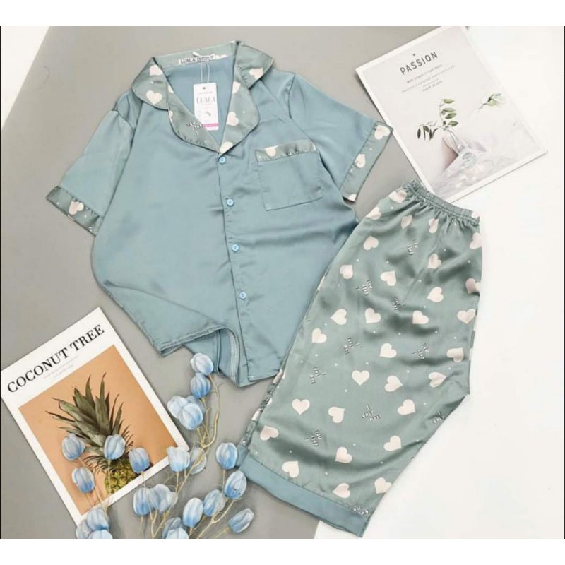 Bộ Pijama lụa latin satin phối hàn loại 1 siêu mềm mát mẫu ngố | BigBuy360 - bigbuy360.vn