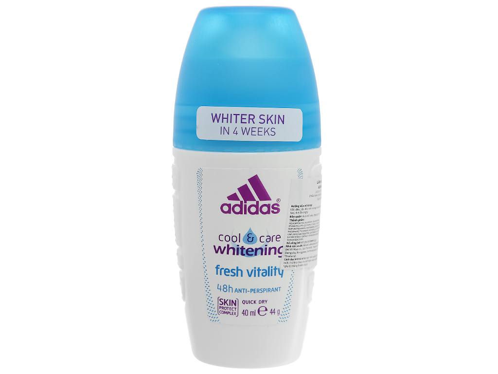 [Hàng nhập khẩu chính hãng Mua 1 Tặng 1 ] Lăn Khử Mùi Nữ Adidas Ngăn Mồ Hôi Fresh White (Xanh) 40ml