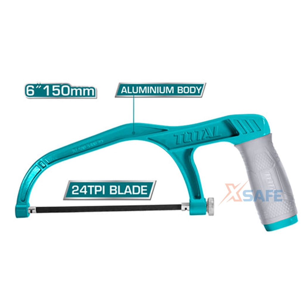 Khung cưa sắt mini TOTAL THMHF1503 chất liệu cao cấp cứng cáp tốt, lưỡi cưa 24 TPI, độ sắc bén cao, tay cầm chắc chắn