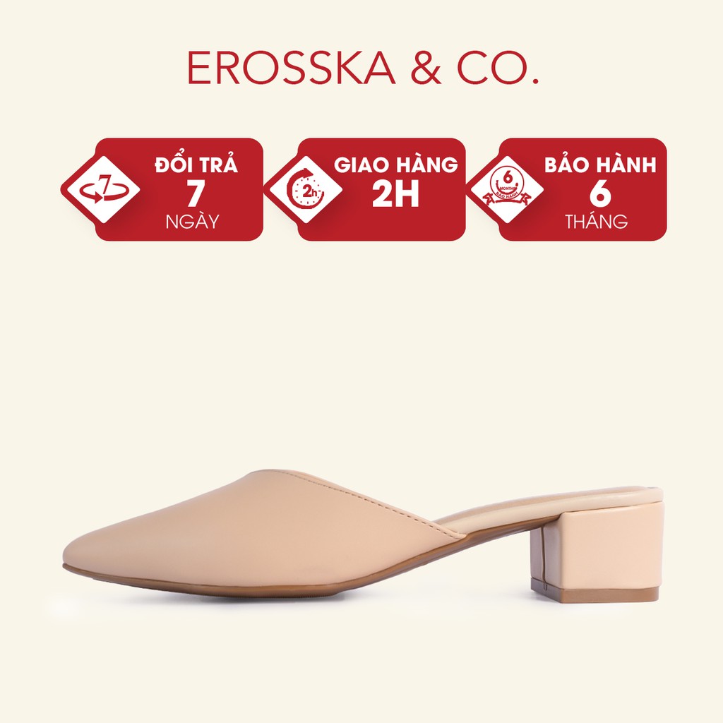 Erosska - Dép cao gót bít mũi kiểu dáng Hàn Quốc cao 3cm màu nude _ EM076