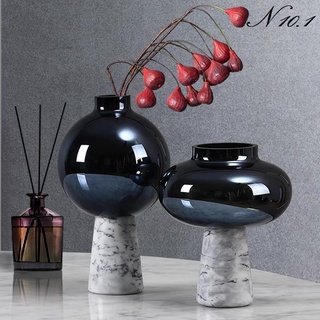 Lọ hoa thủy tinh chân đá cao cấp, lọ hoa trang trí đẹp 10.1