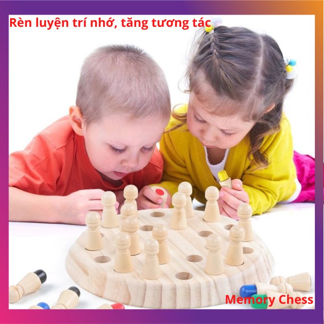 Đồ chơi cờ vua ghi nhớ rèn luyện trí nhớ rèn tập trung hiệu quả cho bé yêu ngay từ nhỏ - Chất liệu gỗ