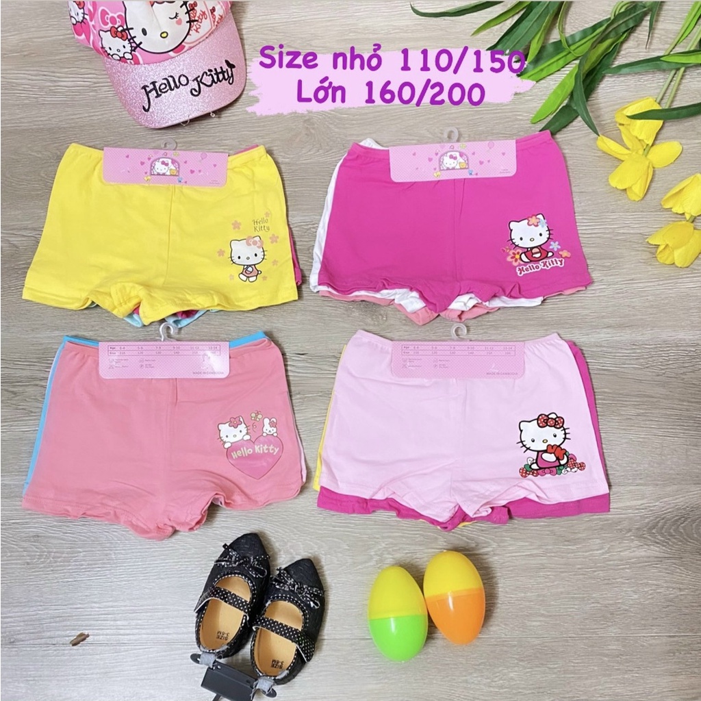 Combo 3c quần chip đùi kitty / quần ship loại 1 cho bé gái. Thun cotton mềm mịn bao đẹp size 110-200 cho bé từ 7-35kg