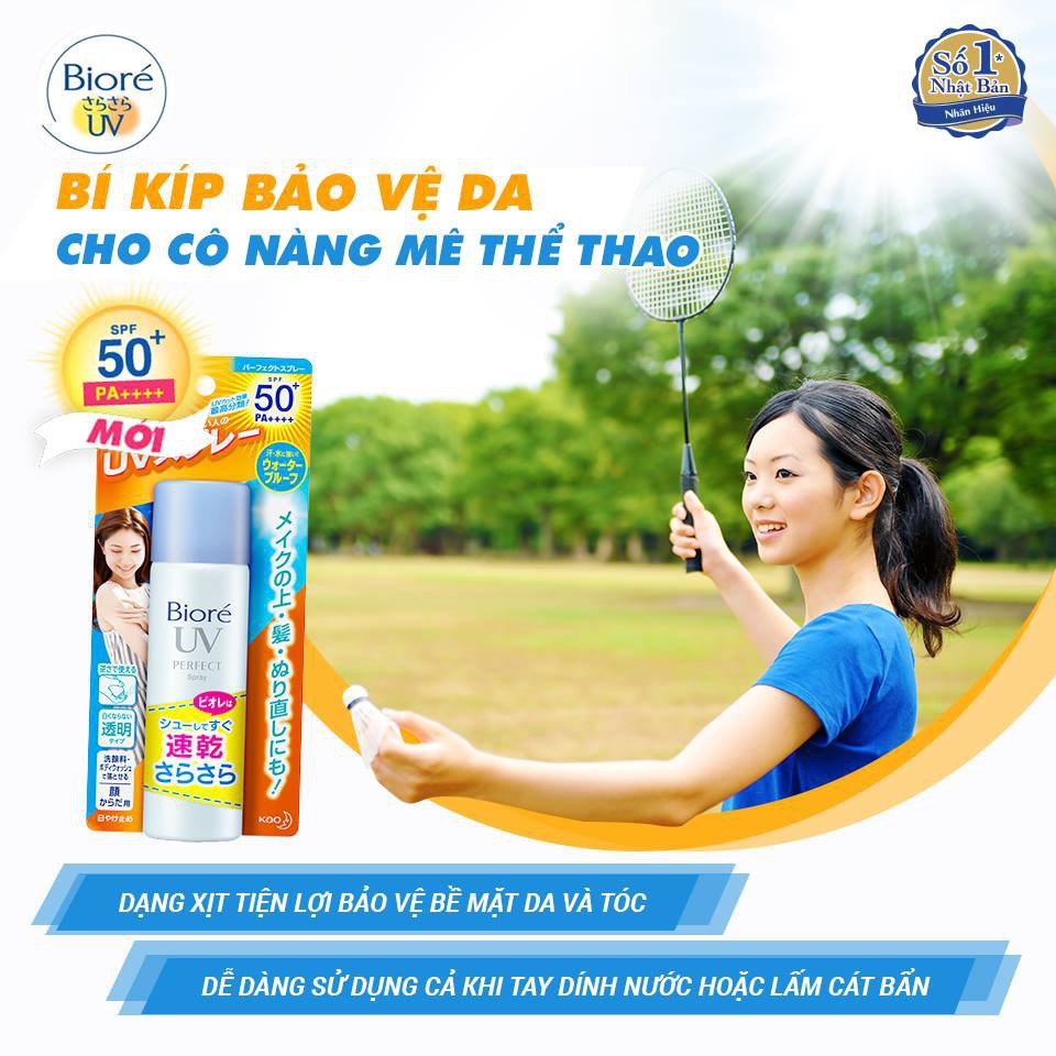 Xịt Chống Nắng Biore Cho Mặt Và Toàn Thân UV Perfect Spray SPF50+ /PA++++ 75ml [Hàng Nội Địa Nhật]