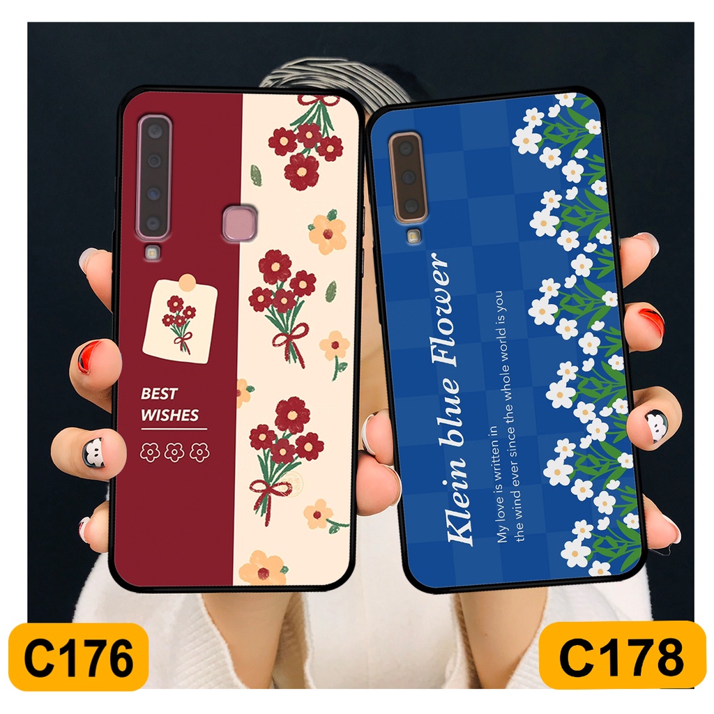 Ốp Samsung A7 2018 - A9 2018 in hình hoa cỏ nhẹ nhàng,họa tiết caro xinh xắn.ốp lưng chống sốc