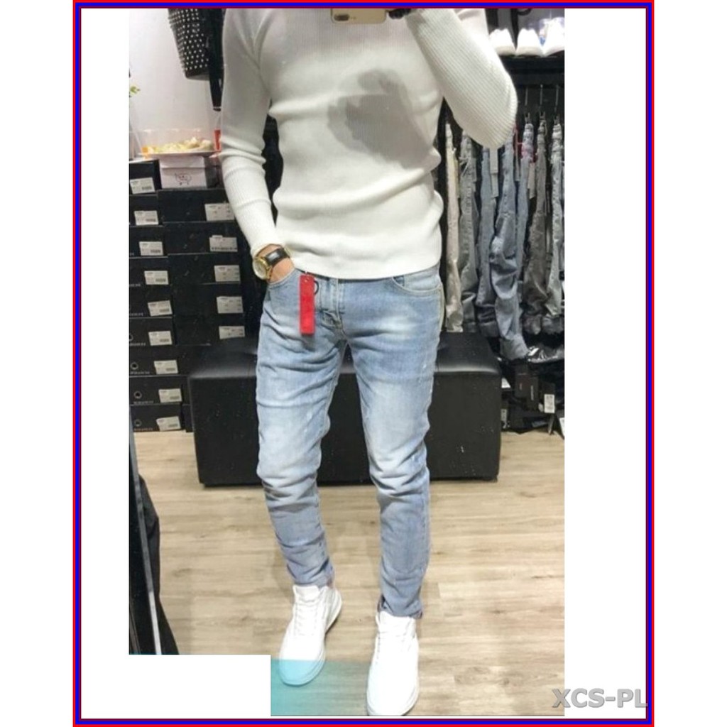 Quần jean nam cao cấp xanh bạc xước nhẹ 5678 không xù lông, không ra màu, chất giãn tốt 5n.3.163