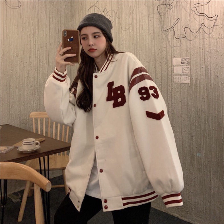 Áo khoác bomber nỉ cúc bấm LB 93 phối viền trẻ trung cá tính - Uni