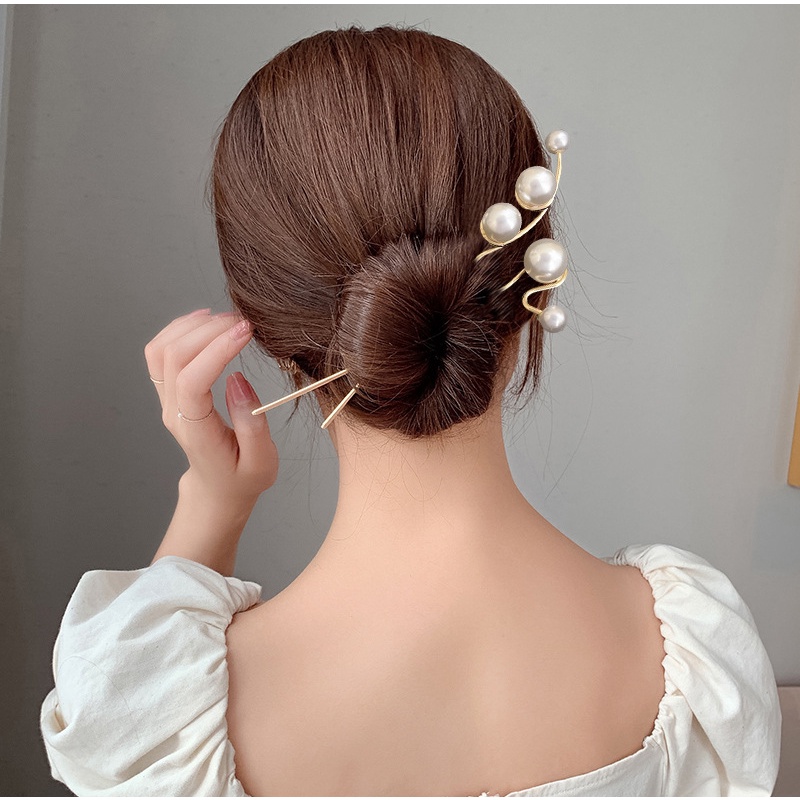 Kẹp Tóc Đính Ngọc Trai Nhân Tạo Phong Cách Hàn Quốc