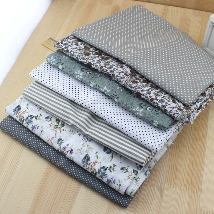 Set 7 Tấm Vải cotton Màu Xám Trơn Kích Thước 50 * 50cm Dùng Làm Đồ Thủ Công diy
