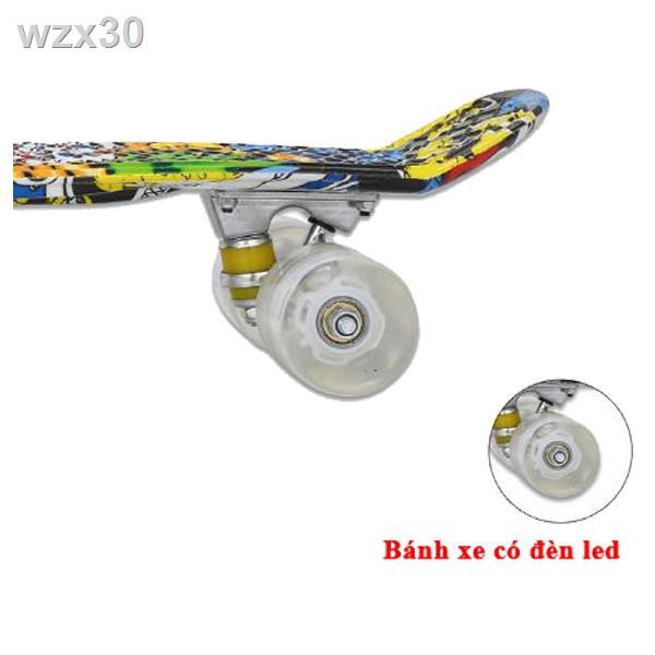 Ván Trượt  Nhựa Skateboard Penny Nhiều Màu (Bánh Xe Có Đèn LED-Bảo Hành 6 Tháng)skr skr skr